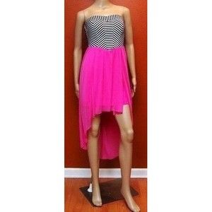 Speechless Full Length Pink Dress Blue White Striped NWT Womens XS